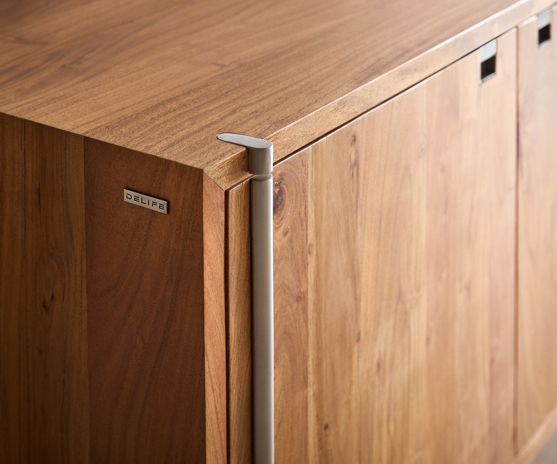 Sideboard Rivoro 210cm Acacia Wood Natural 4 Doors