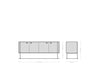 Sideboard Rivoro 210cm Acacia Wood Natural 4 Doors