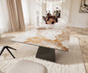 Dining Table Aurora 180-220x100cm Ceramic Beige W-Frame Titanium