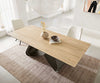 Extendable Dining Table Aurora 180-220x100cm Ceramic Sabbia Oak-Look W-Frame Titanium