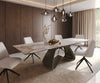 Dining Table Aurora Extendable 200-300cm Ceramic Beige W Frame Titanium