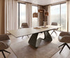 Dining Table Aurora 200-300x100cm Ceramic Oak-Look W-Frame Titanium
