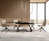 Dining Table Aurora 200-300x100cm Ceramic Brown W-Frame Titanium