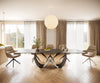 Dining Table Aurora 300x100cm Ceramic Anthracite Infinity Frame Black