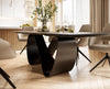 Dining Table Aurora 300x100cm Ceramic Anthracite Infinity Frame Black