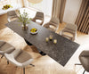 Dining Table Aurora 300x100cm Ceramic Anthracite Infinity Frame Black