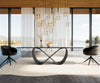 Dining Table Aurora 300x100cm Glass Black Infinity Frame Black