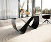 Dining Table Aurora 300x100cm Glass Black Infinity Frame Black