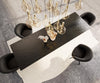 Dining Table Aurora 300x100cm Glass Black Infinity Frame Black