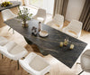 Dining Table Aurora 300x100cm Ceramic Brown Infinity Frame Titanium