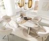 Dining Table Aurora Oval 220cm Ceramic Minas Melange Beige Four Pillars Frame Silver