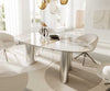 Dining Table Aurora Oval 220cm Ceramic Minas Melange Beige Four Pillars Frame Silver
