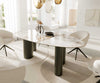 Dining Table Aurora Oval 220cm Ceramic Minas Melange Beige Four Pillars Frame Titanium