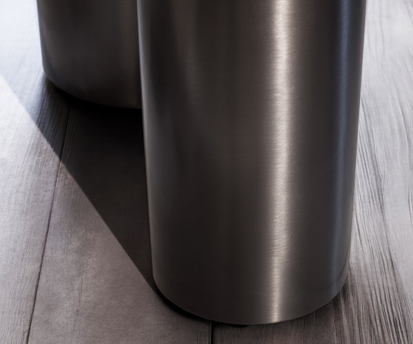 Dining Table Aurora Oval 220cm Ceramic Patagonia Lappato Beige Four Pillars Frame Graphite