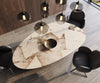 Dining Table Aurora Oval 220cm Ceramic Patagonia Lappato Beige Four Pillars Frame Graphite
