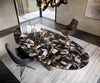 Dining Table Aurora Oval 280x130cm Ceramic Agate Black Three Pillars Frame Titanium