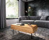 Coffee Table Shavani 100x50 cm 2 Drawers Acacia Wood Natural 4 Legs Black