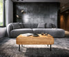 Coffee Table Shavani 100x50 cm 2 Drawers Acacia Wood Natural 4 Legs Black