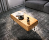 Coffee Table Shavani 100x50 cm 2 Drawers Acacia Wood Natural 4 Legs Black