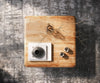 Coffee Table Shavani 90x90 cm 2 Drawers Acacia Wood Natural 4 Legs Black