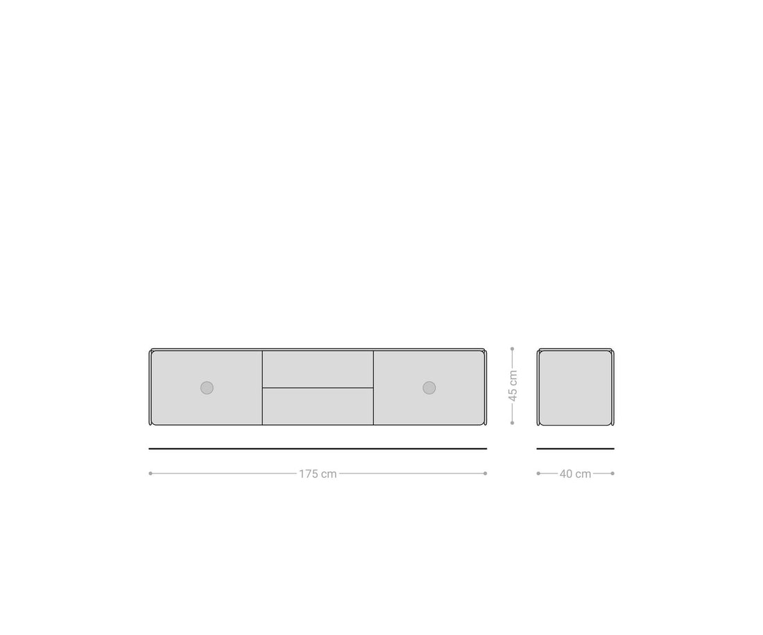 Floating TV Stand Shavani 175cm 2 Doors 2 Drawers Acacia Wood Natural
