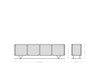 TV Stand Kiano 200cm 8 Doors Acacia Wood Natural V-Feet Black