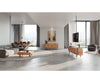 TV Stand Kiano 220cm 8 Doors Acacia Wood Natural V-Feet Silver