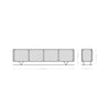 TV Stand Kiano 220cm 8 Doors Acacia Wood Natural V-Feet Silver