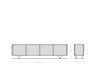 TV Stand Kiano 220cm 8 Doors Acacia Wood Natural V-Feet Black