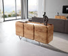 Sideboard Kiano 145cm 6 Doors Acacia Wood Natural V-Feet Silver