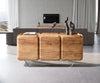Sideboard Kiano 145cm 6 Doors Acacia Wood Natural V-Feet Silver