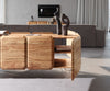Sideboard Kiano 175cm 8 Doors Acacia Wood Natural V-Feet Silver