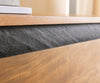 Floating TV Stand Stonegrace 240cm Acacia Wood Natural 4 Doors Stone Veneer