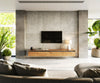 Floating TV Stand Stonegrace 240cm Acacia Wood Natural 4 Doors Stone Veneer