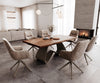Dining Table Olympus Live-Edge 200x100cm Acacia Wood Brown W-Frame Titanium 55mm Top