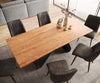 Dining Table Olympus Live-Edge 200x100cm Acacia Wood Natural W-Frame Black