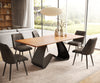 Dining Table Olympus Live-Edge 200x100cm Acacia Wood Natural W-Frame Black