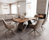 Dining Table Olympus Live-Edge 200x100cm Acacia Wood Brown W-Frame Titanium 35mm Top