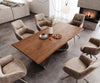 Dining Table Olympus Live-Edge 200x100cm Acacia Wood Brown W-Frame Titanium 35mm Top