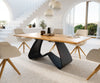 Dining Table Olympus Live-Edge 200x100cm Oak Wood Natural W-Frame Black