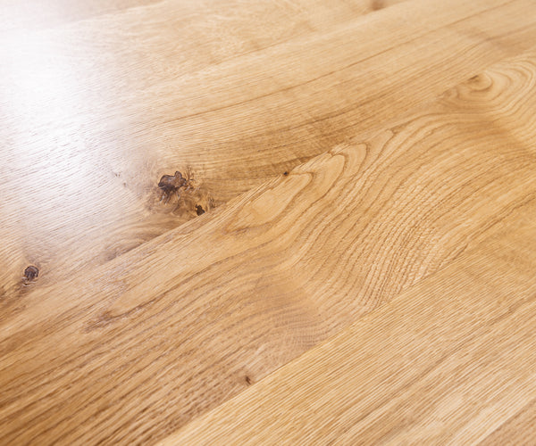 Dining Table Olympus Live-Edge 200x100cm Oak Wood Natural W-Frame Black