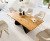 Dining Table Olympus Live-Edge 200x100cm Oak Wood Natural W-Frame Black