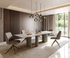 Dining Table Aurora 300x100cm Ceramic Beige Three Pillars Frame Titanium