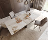 Dining Table Aurora 300x100cm Ceramic Beige Three Pillars Frame Graphite