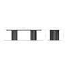 Dining Table Aurora 300x100cm Ceramic Beige Three Pillars Frame Graphite