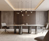 Dining Table Aurora 300x100cm Ceramic Beige Four Pillars Frame Graphite