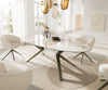 Dining Table Aurora Oval 220cm Ceramic Minas Melange Beige Zenthara Frame Titanium
