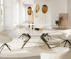 Dining Table Aurora Oval 220cm Ceramic Minas Melange Beige Zenthara Frame Titanium