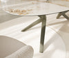 Dining Table Aurora Oval 220cm Ceramic Minas Melange Beige Zenthara Frame Titanium