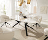 Dining Table Aurora Oval 220cm Ceramic Minas Melange Beige Zenthara Frame Black